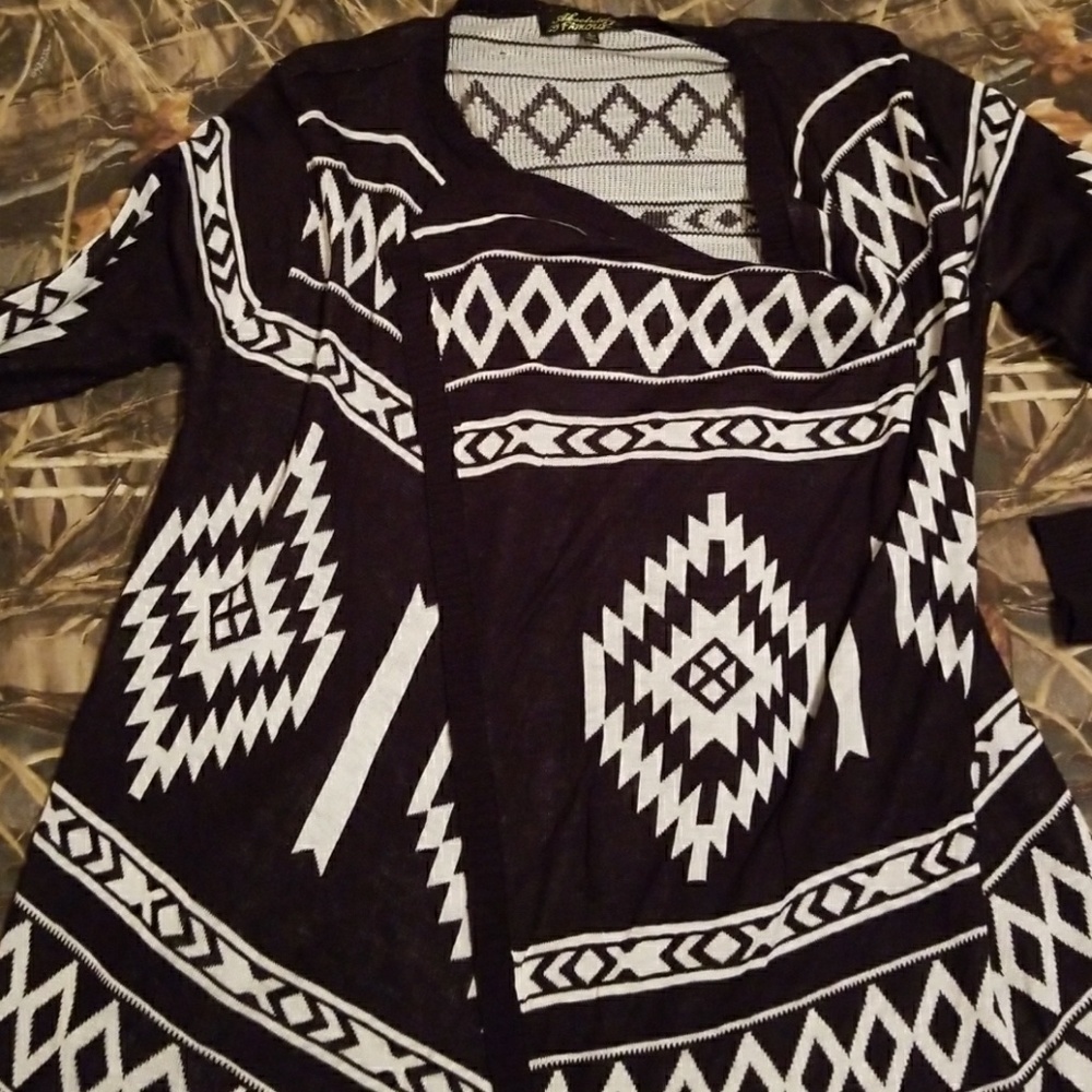 Aztec print cardigan